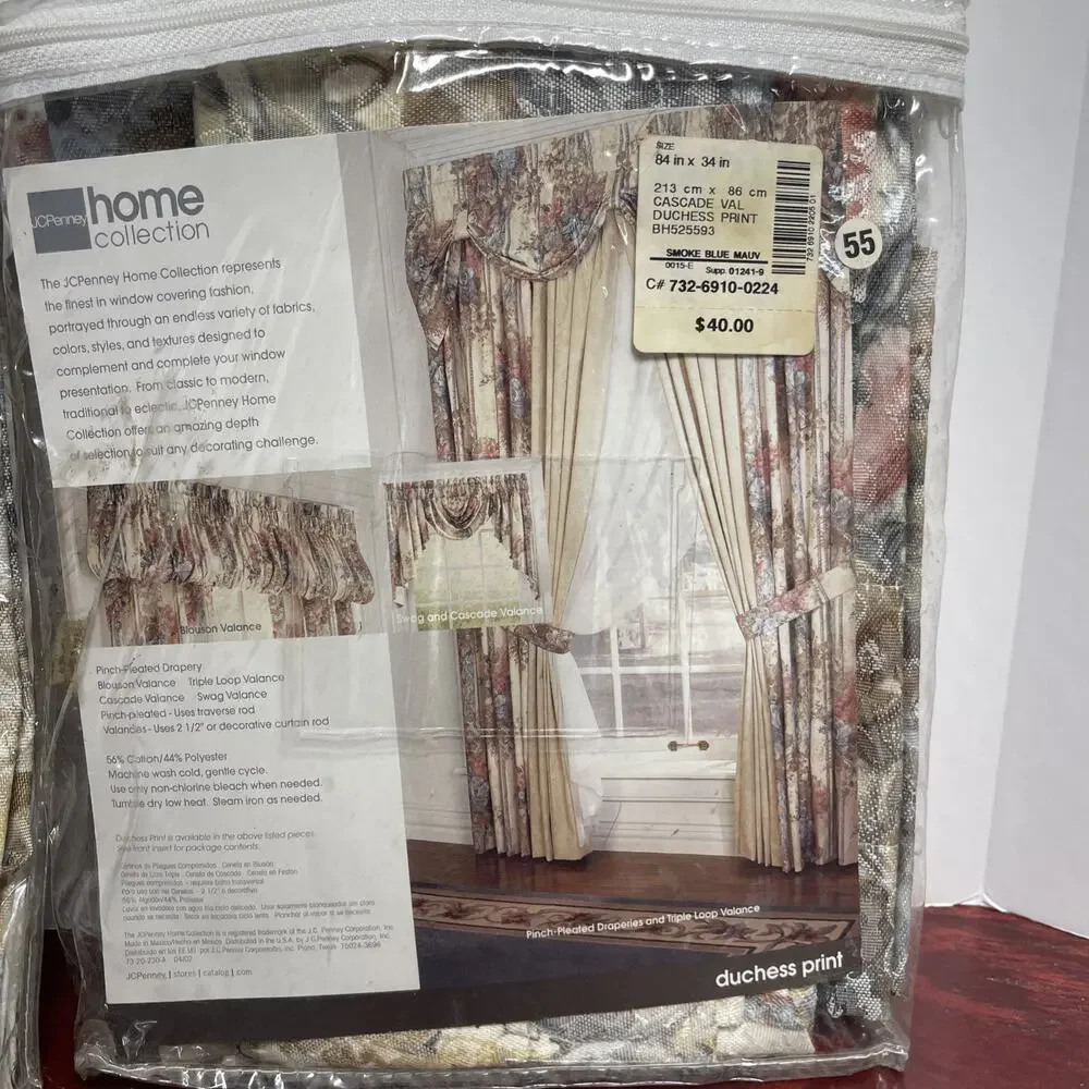 VTG JC Penney Home Collection Cascade Valance Duchess Print 84